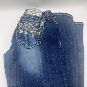 MISS ME - Women's Embellished Mid-Rise Easy Boot Demin Jeans - Size 27x35
